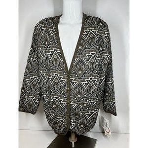 NWT Vintage Young Stuff II Geometric Patterned Sweater Vest Womens 2XL